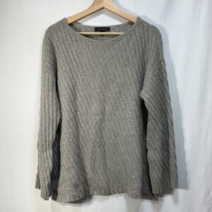 🧳Ann Taylor Heather Gray Cable Sweater full sleeve